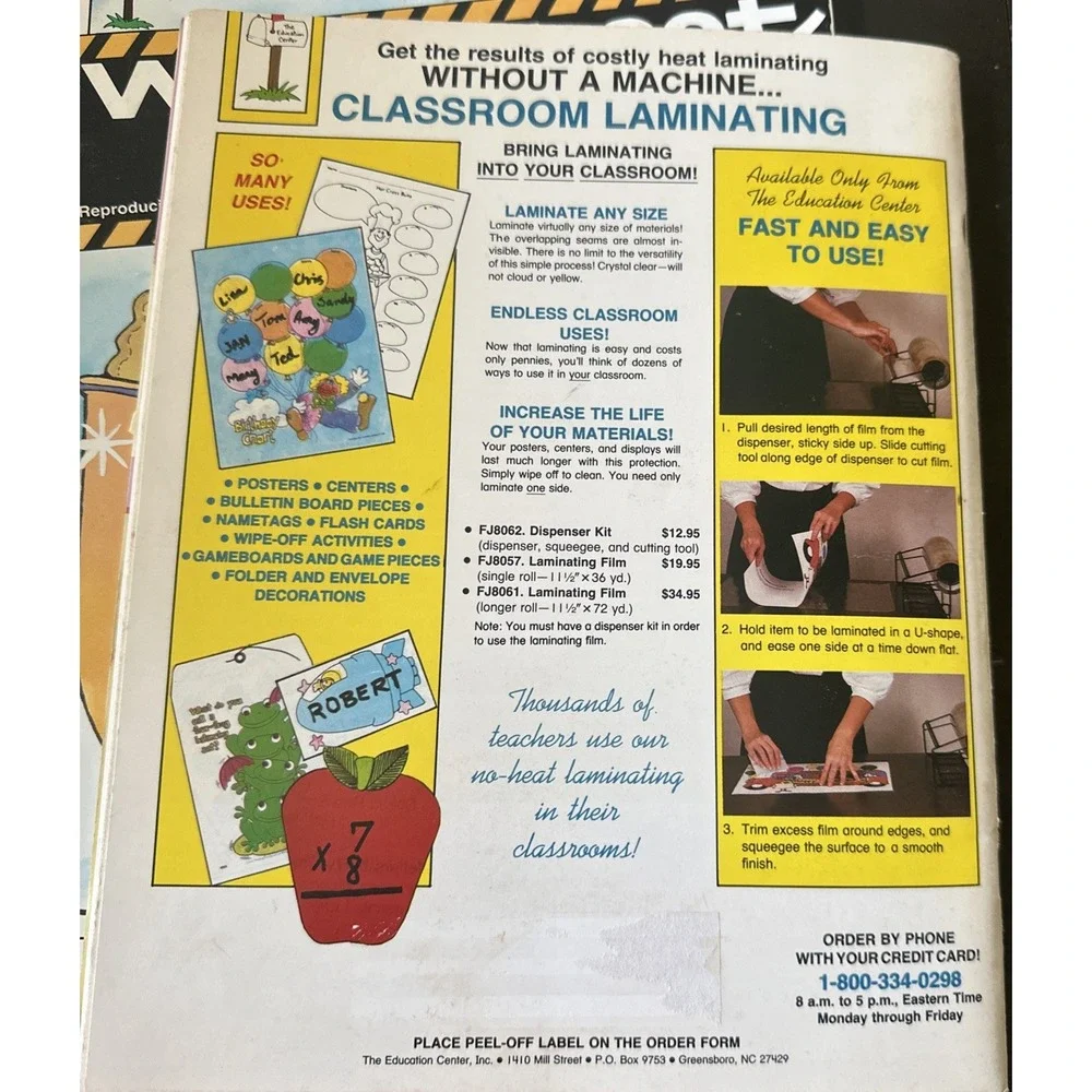 Vintage Worksheet Magazine Reproducible For Kindergarten Lot of 3 1988, 1991, 92